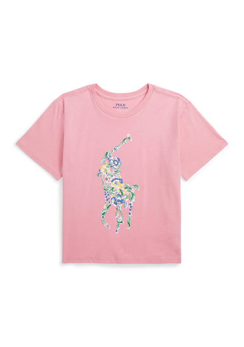 폴로 랄프로렌 Girls 7-16 Floral Big Pony Cotton Jersey Boxy T-Shirt