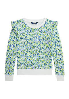 폴로 랄프로렌 Girls 7-16 Floral Ruffled French Terry Sweatshirt