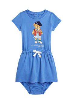 폴로 랄프로렌 Baby Girl Polo Bear Cotton Jersey Dress and Bloomer