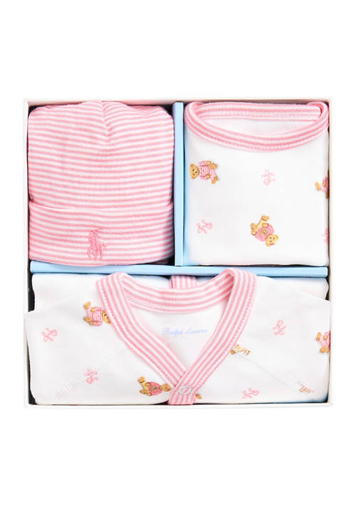 폴로 랄프로렌 Baby Girls Floral Cotton 3-Piece Gift Set