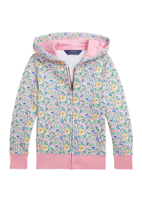 Girls 2-6x Floral French Terry Full Zip Hoodie