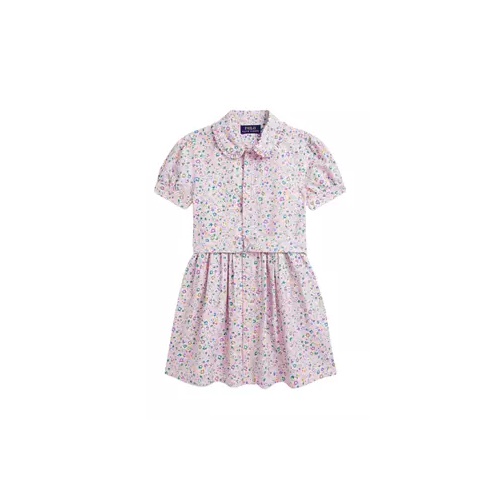 폴로 랄프로렌 Girls 2-6x Belted Floral Cotton Oxford Dress