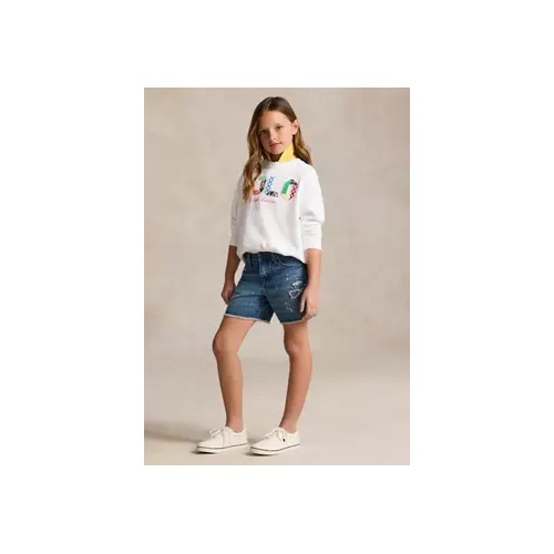 폴로 랄프로렌 Girls 7-16 Paint Splatter Printed Cotton Denim Shorts