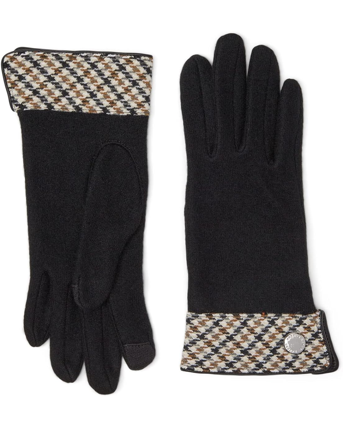 LAUREN Ralph Lauren Check Cuff Knit Touch Gloves