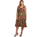 LAUREN Ralph Lauren Plus Size Floral Crinkle Georgette Dress