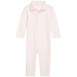 Baby Girls Ribbed Polo Collar Coverall