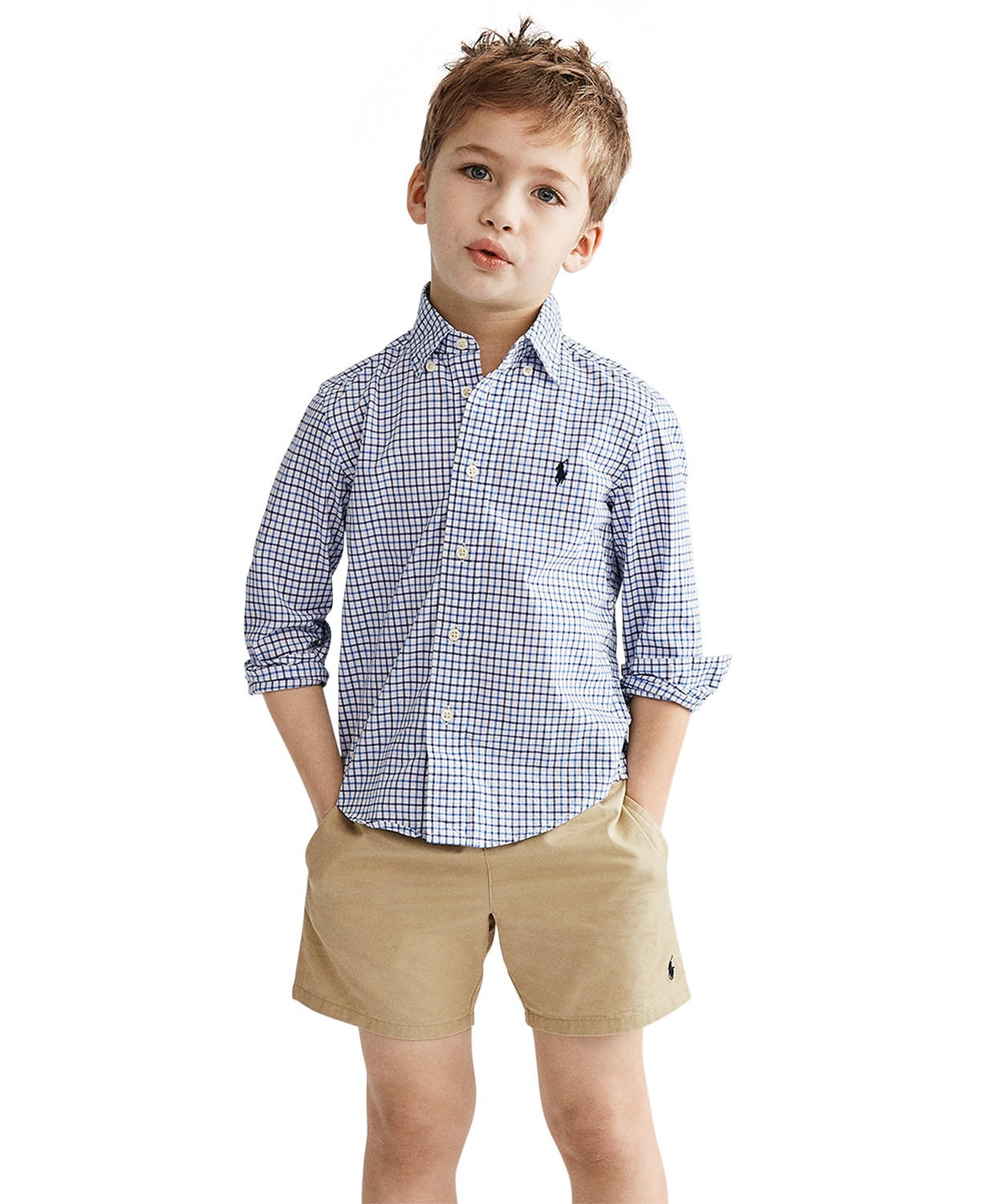 Toddler and Little Boys Plaid Cotton Shirt