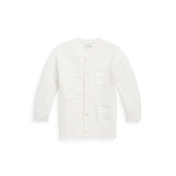 Baby Boys or Girls Contrast-Knit Cotton Long Sleeves Cardigan