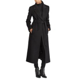 Womens Wool Blend Belted Maxi Wrap Coat