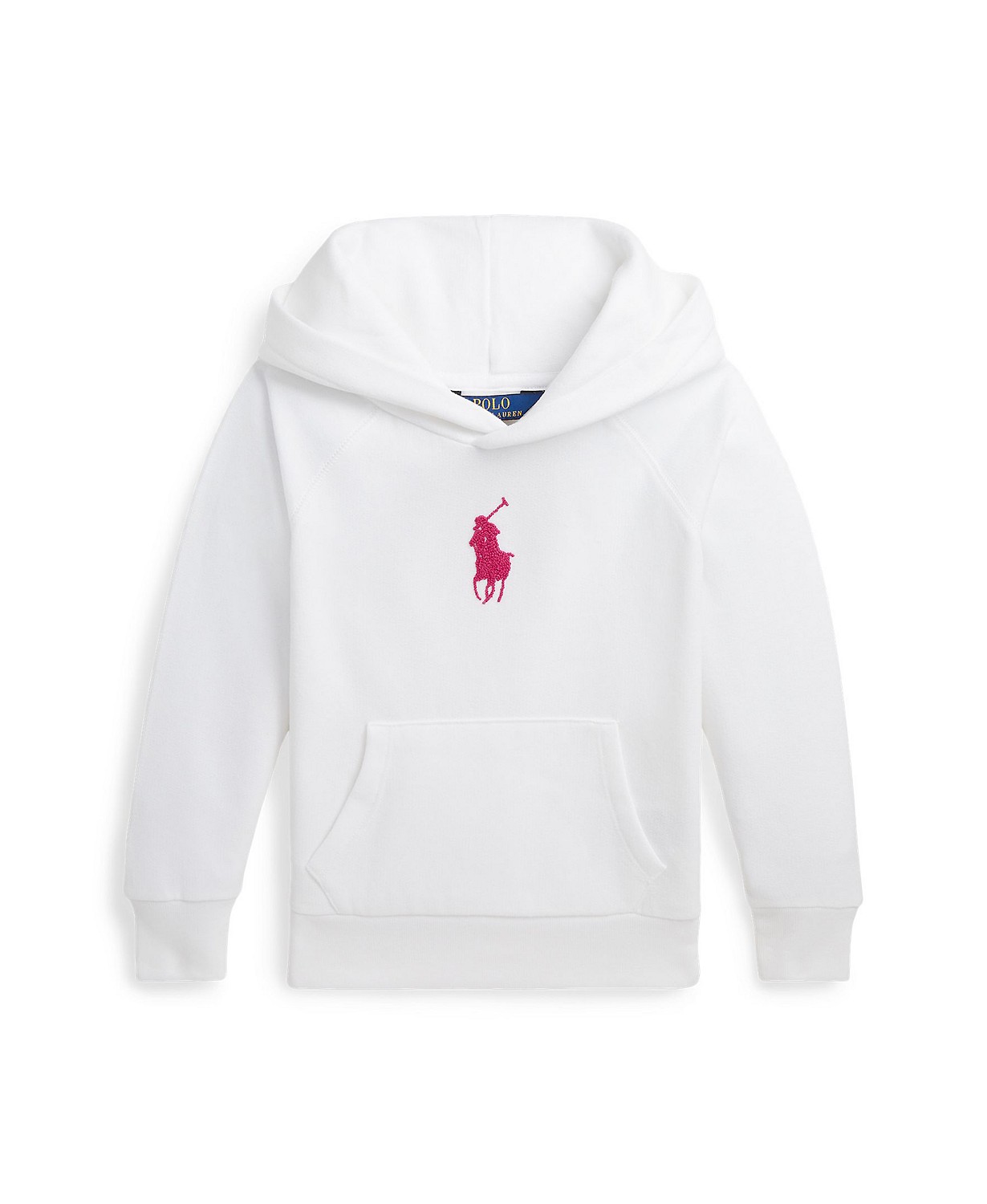 Toddler and Little Girls French Knot Big Pony Fleece Hooded Sweatshirt