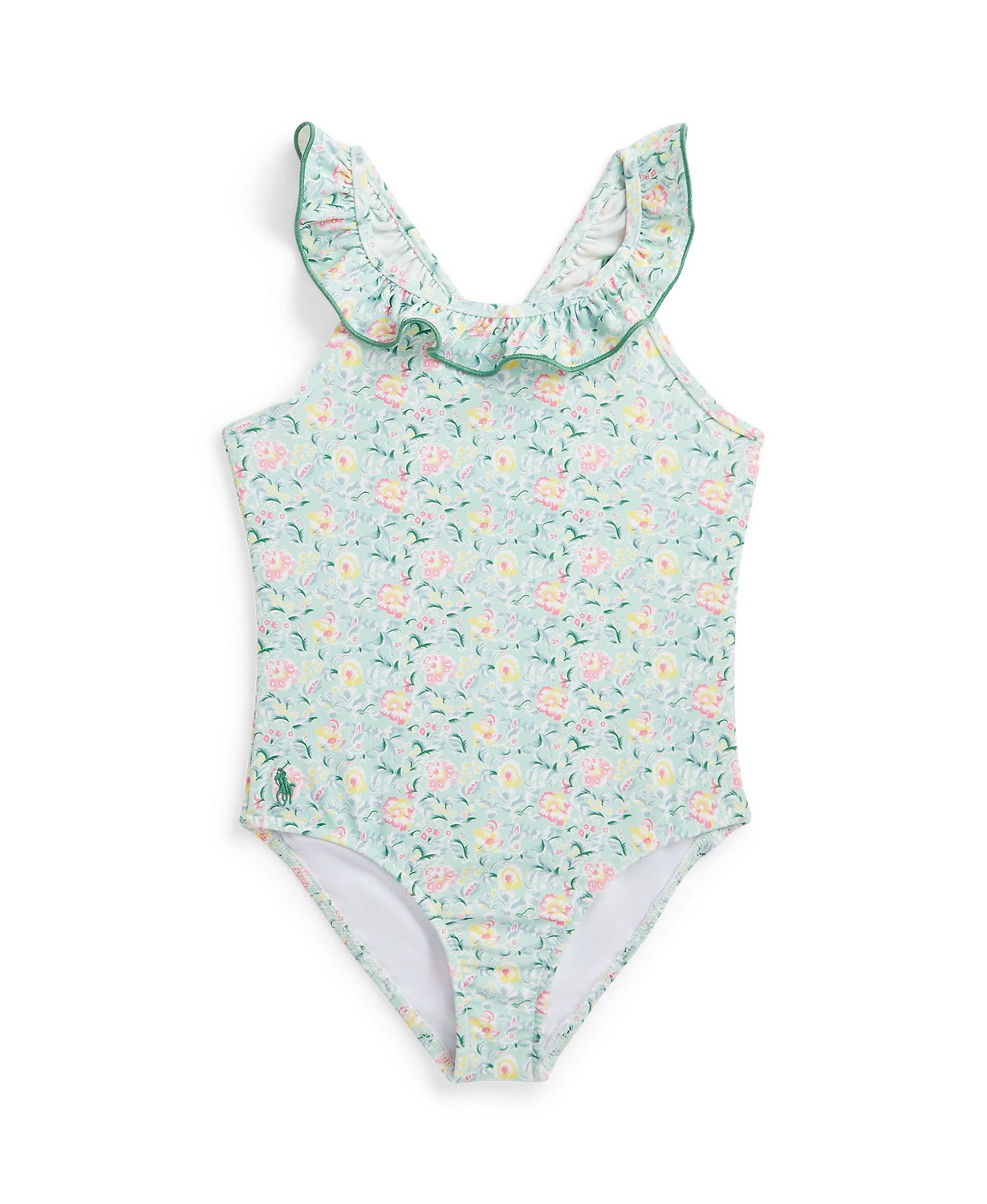 Toddler and Little Girls Floral Ruffled One-Piece Swimsuit