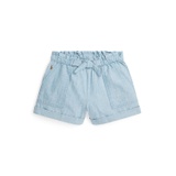 Toddler and Little Girls Cotton Chambray Camp Shorts