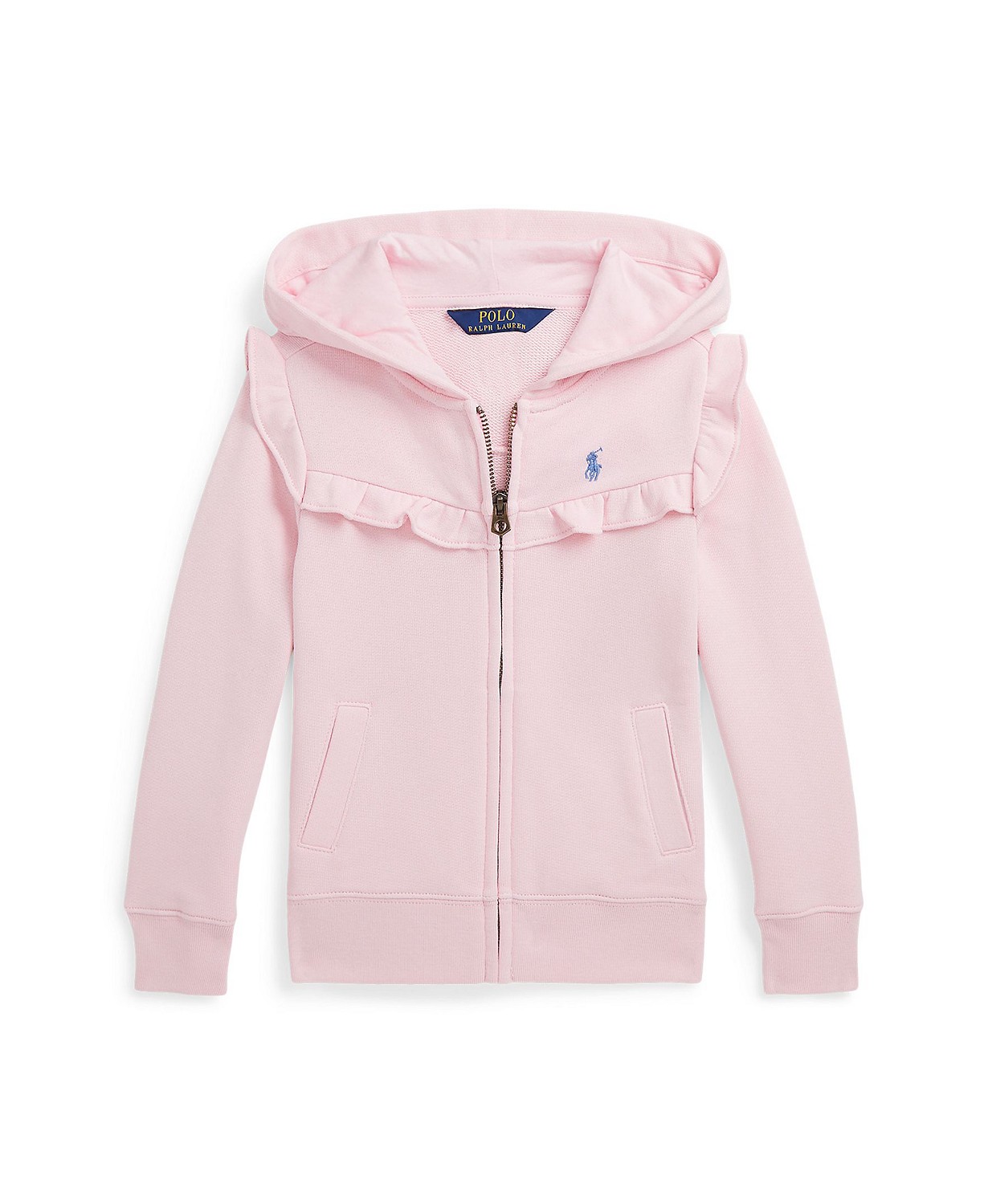 Toddler and Little Girls Ruffled Terry Full-Zip Hoodie