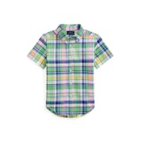 Toddler and Little Boys Plaid Cotton Oxford Short Sleeve Shirt