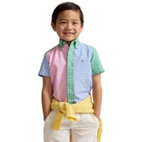 Toddler and Little Boys Gingham Oxford Short Sleeve Fun Shirt