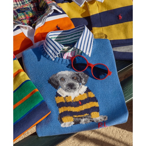 폴로 랄프로렌 Toddler and Little Boys Dog-Intarsia Cotton Sweater