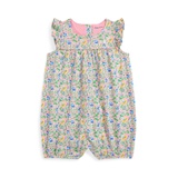Baby Girls Floral Cotton Jersey Bubble Shortall