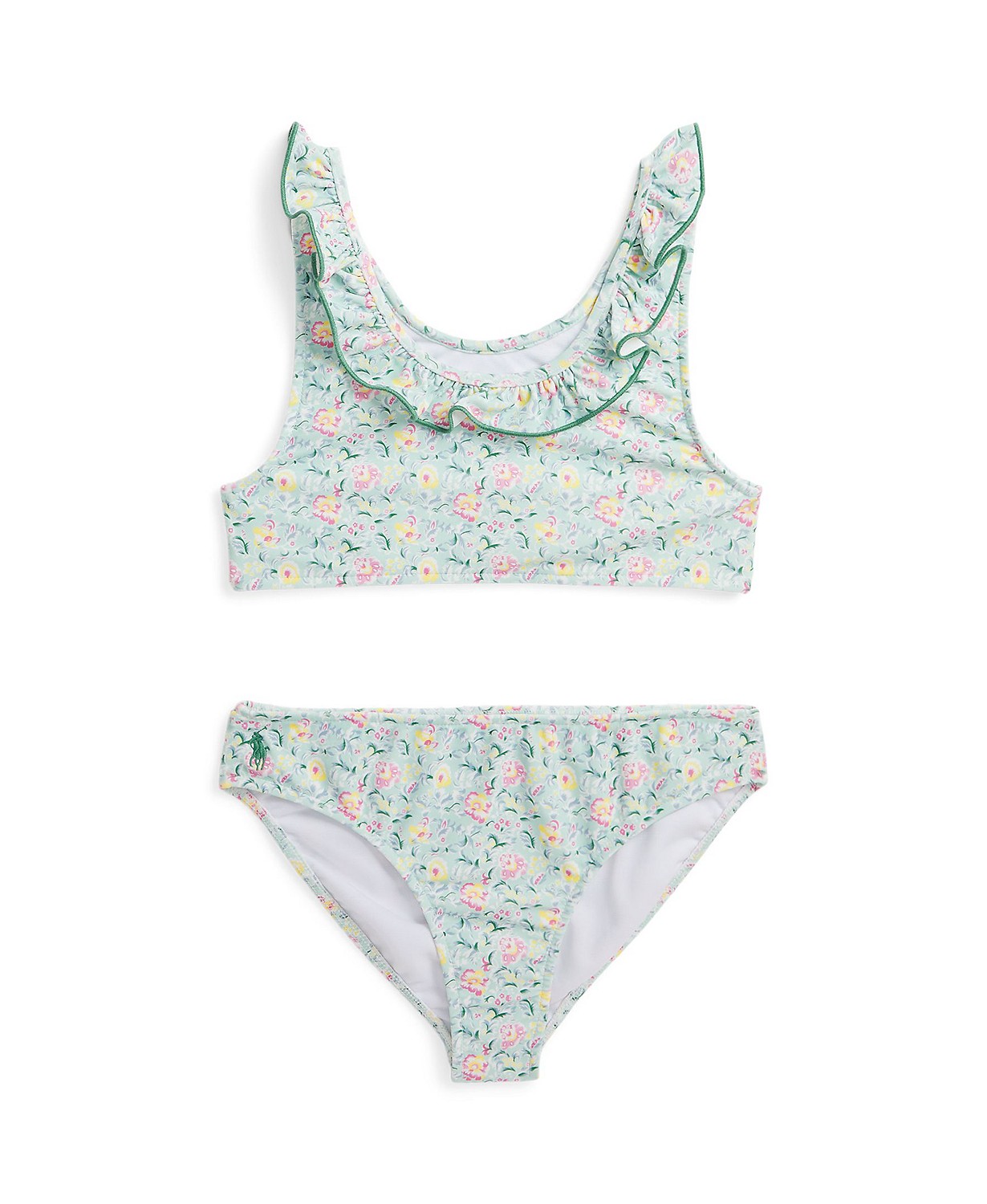 Big Girls Floral Ruffled Two-Piece Swimsuit