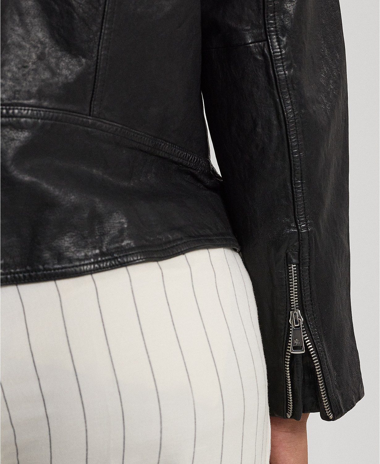 폴로 랄프로렌 Plus Size Leather Moto Jacket