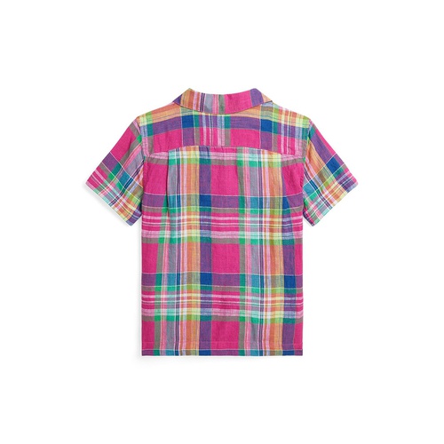 폴로 랄프로렌 Toddler and Little Boys Plaid Linen Camp Shirt