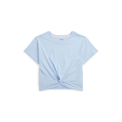 폴로 랄프로렌 Big Girls Twist-Front Cotton Jersey Short Sleeve T-shirt