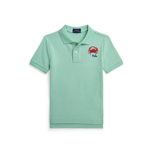 폴로 랄프로렌 Toddler and Little Boys Crab-Embroidered Cotton Mesh Polo Shirt