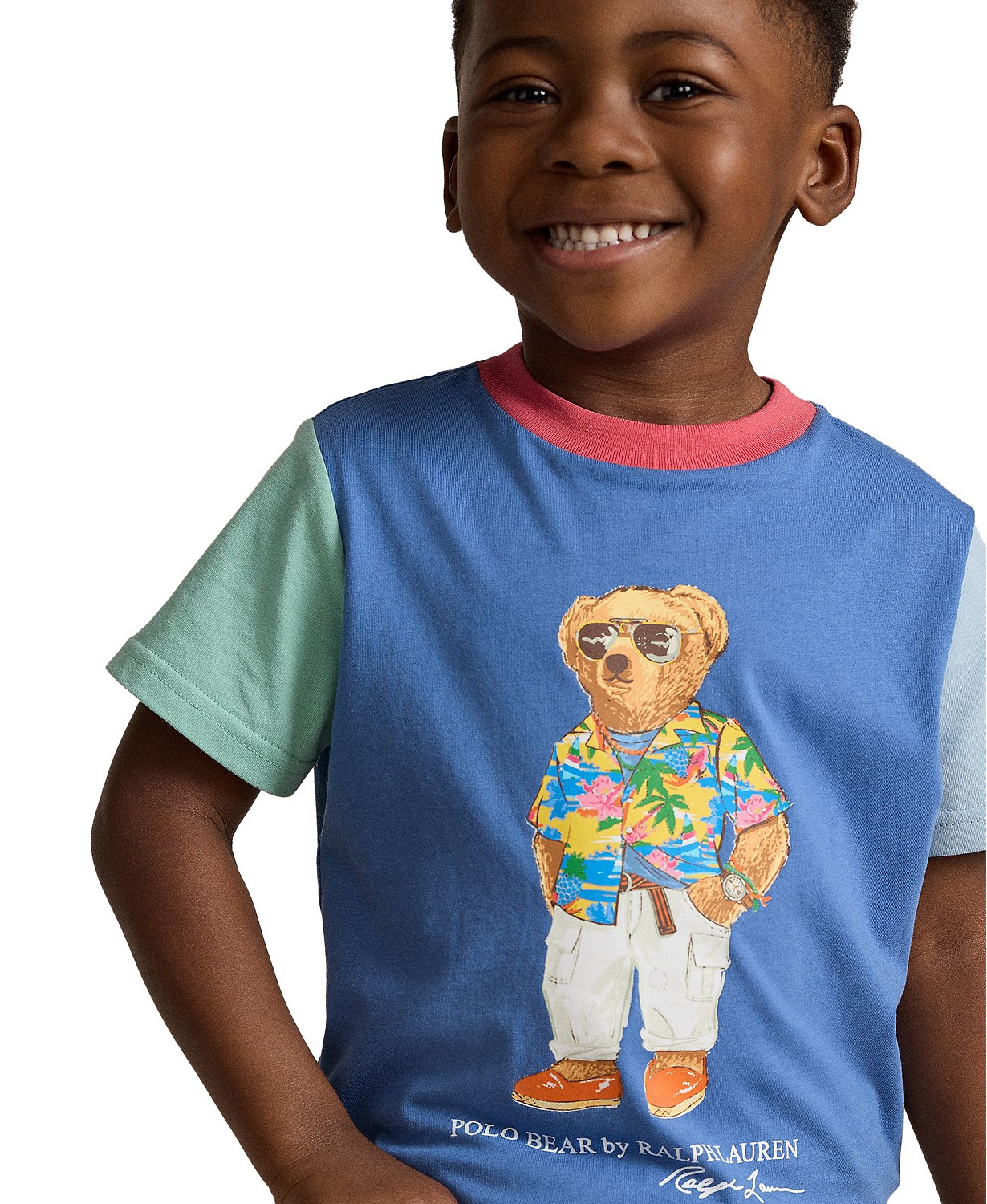 폴로 랄프로렌 Toddler and Little Boys Polo Bear Color-Blocked Cotton T-shirt