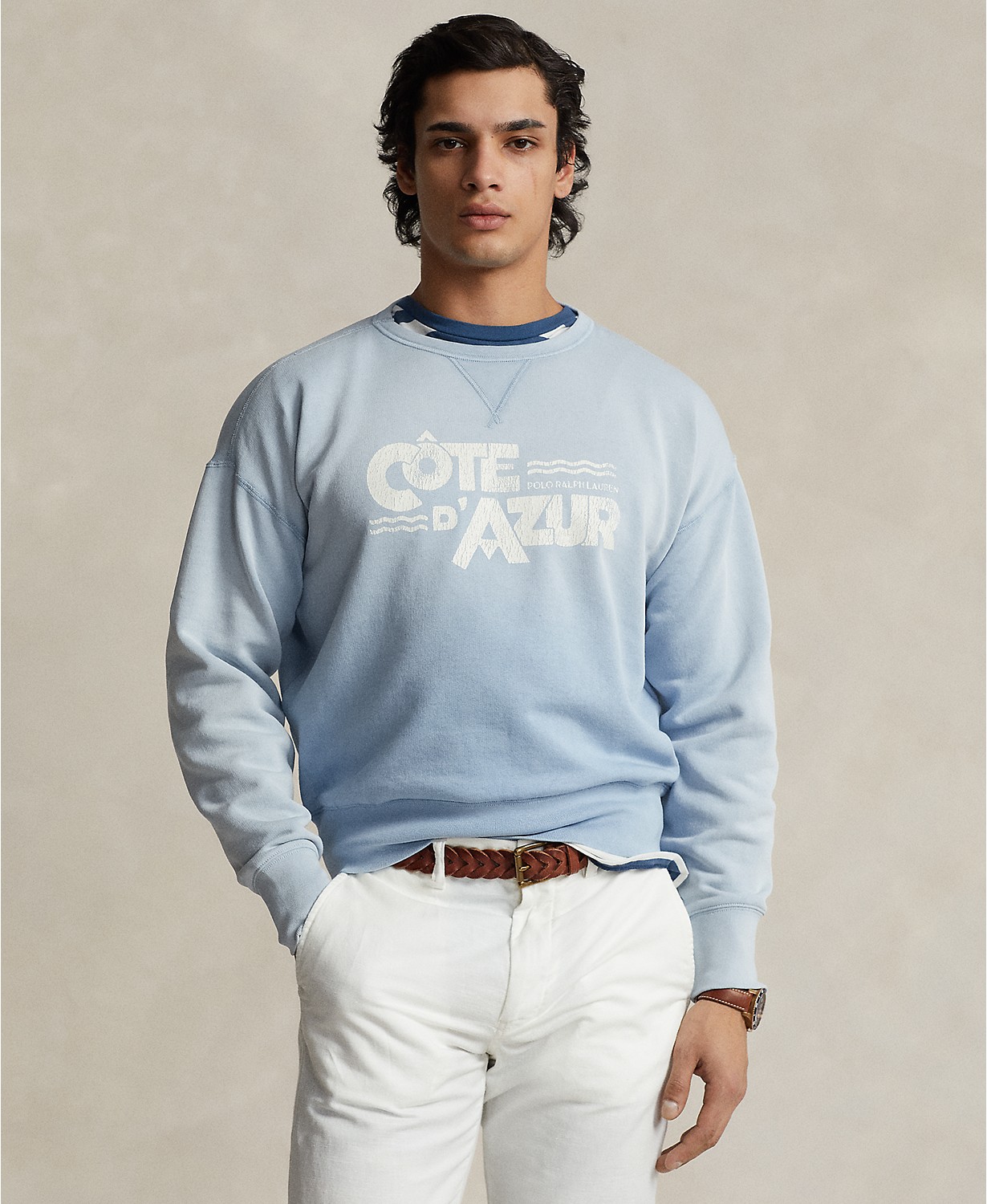 Mens Vintage-Fit Fleece Graphic Sweatshirt