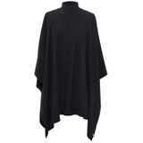 Womens Convertible Mock Neck Poncho Sweater