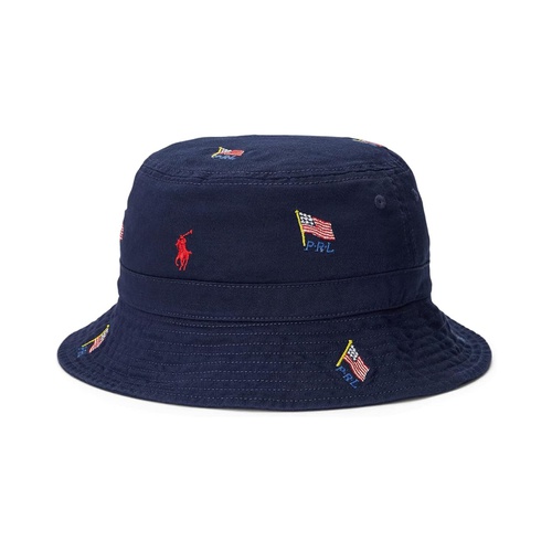 폴로 랄프로렌 Polo Ralph Lauren Kids Flag Cotton Twill Bucket Hat (Big Kids)