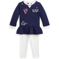 Polo Ralph Lauren Kids Fleece Peplum Top & Ribbed Leggings Set (Infant)