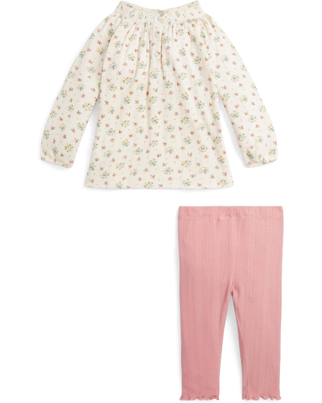 폴로 랄프로렌 Polo Ralph Lauren Kids Floral Cotton Top & Leggings Set (Infant)