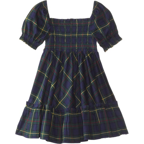 폴로 랄프로렌 Polo Ralph Lauren Kids Plaid Smocked Cotton Jersey Dress (Toddler/Little Kids)