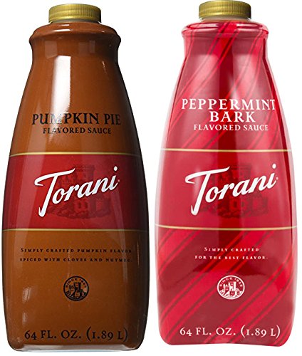 RTorani Torani Sauce 64 oz, (2 pack): Peppermint Bark + Pumpkin Pie coffee sauce