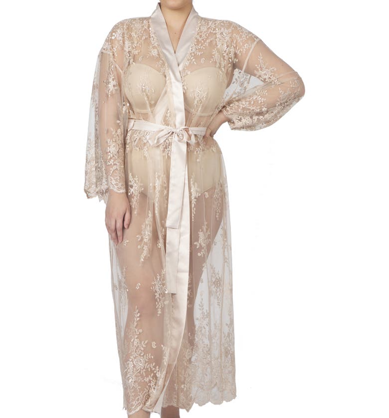 Rya Collection Darling Sheer Lace Robe_CHAMPAGNE