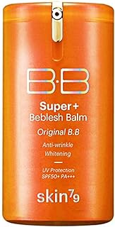 [SKIN79] Super Plus Beblesh Balm Triple Function Orange BB Cream #21 Yellow Beige (SPF50/PA+++) 1.35 fl.oz. (40 ml) - Rich Vitamin Complex Care Healthy and Vital Skin, High Coverag