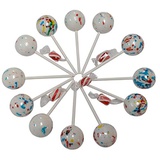SMC BIG 1.75 INCH Psychedelic Jawbreakers Candy on Sticks 12 Count- Jawbreaker Lollipops-Hard As A Rock