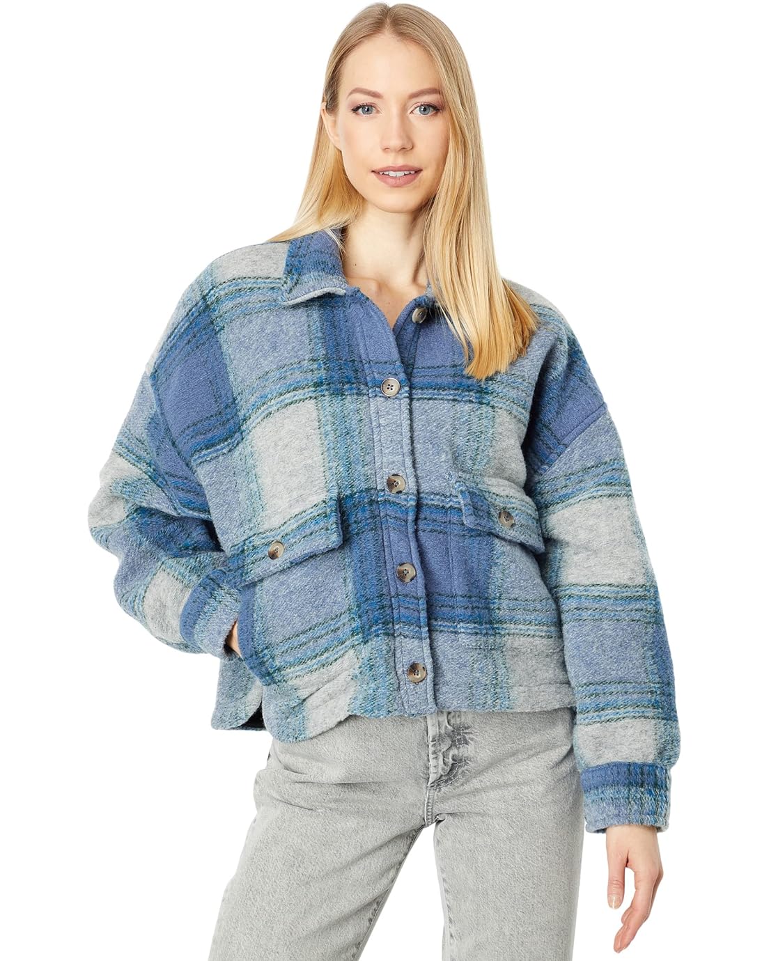Saltwater Luxe Andi Long Sleeve Plaid Jacket