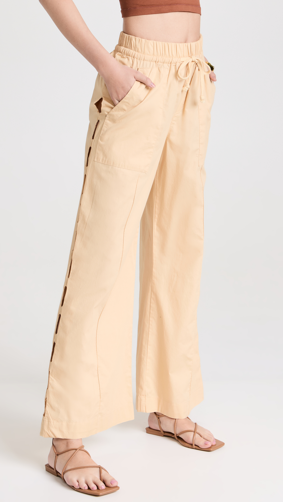 Sea Sia Solid Side Cut Out Pants