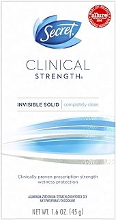 Secret Clinical Strength Invisible Solid Womens Antiperspirant & Deodorant Completely Clean Scent, 1.6 Fluid Ounce