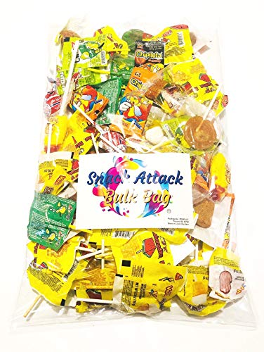 Snack Attack TM Mexican Lollipop Candy Assortment Pinata Party Mix, 3 LB Bulk Bag: Rebanadita Sandia, Vero Manita & Palerinda, De La Rosa Cereza, Limon 7, Karla Tajitos & Manzana, and Much More!