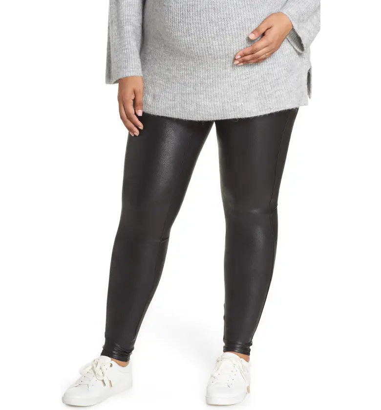 SPANX Mama Faux Leather Maternity Leggings_VERY BLACK