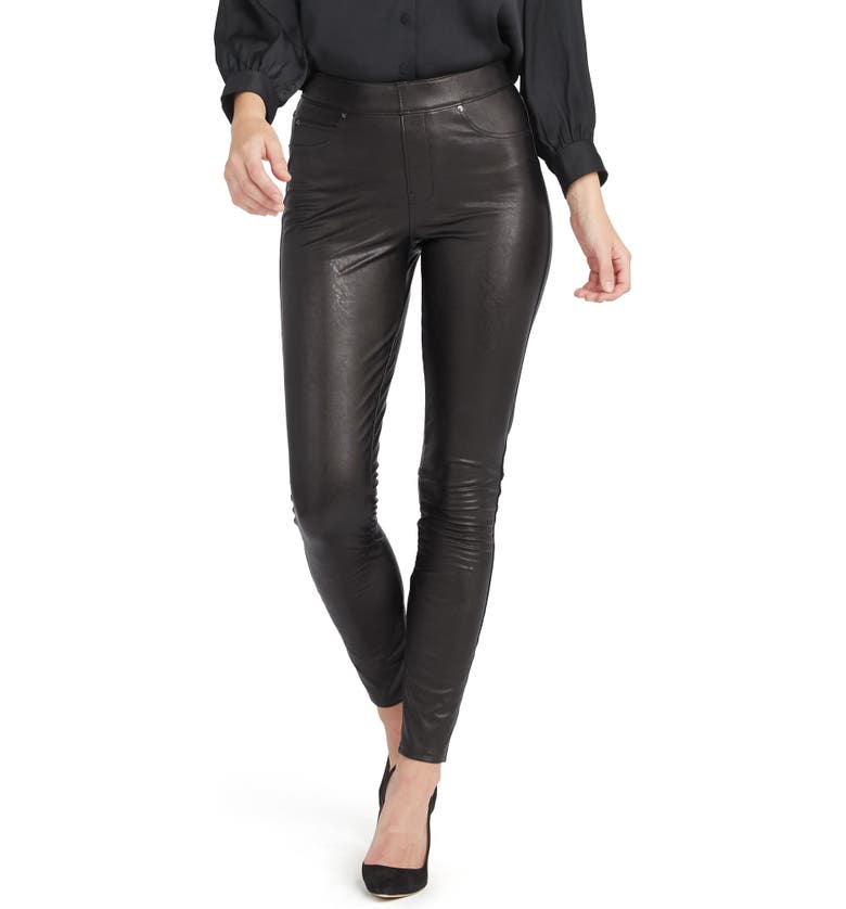 SPANX Faux Leather-Like Ankle Skinny Pants_NOIR