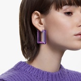 Swarovski Lucent hoop earrings, Square shape, Purple