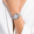 Swarovski Crystalline Aura watch, Swiss Made, Metal bracelet, Silver tone, Stainless steel