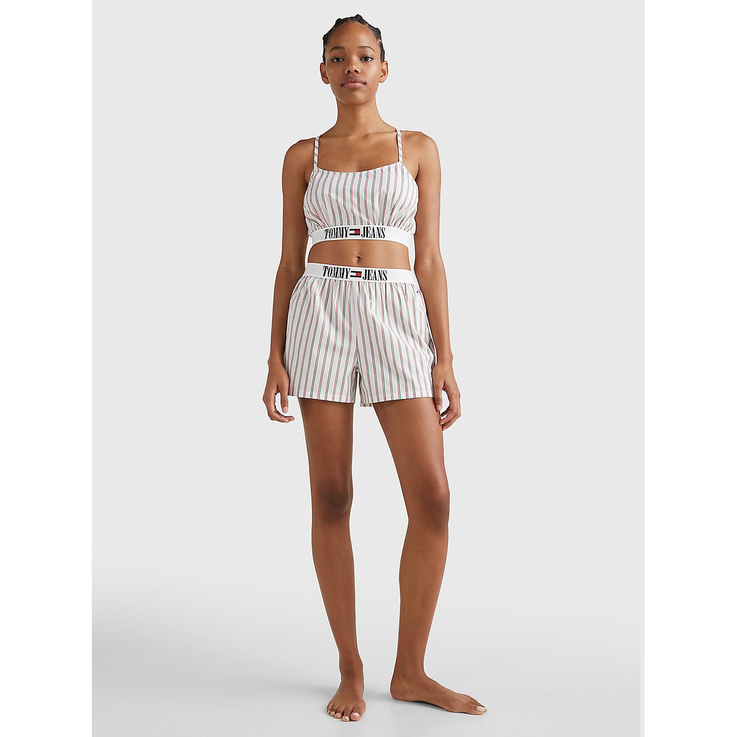 TOMMY JEANS Cropped Stripe Top and Short Sleep Set