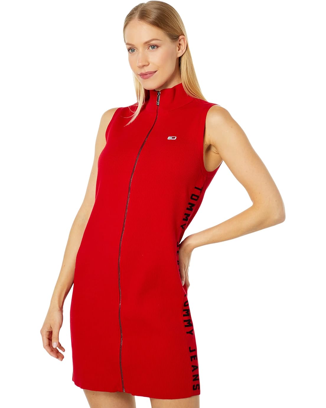 Tommy Jeans Sleeveless Zip Front Sweaterdress