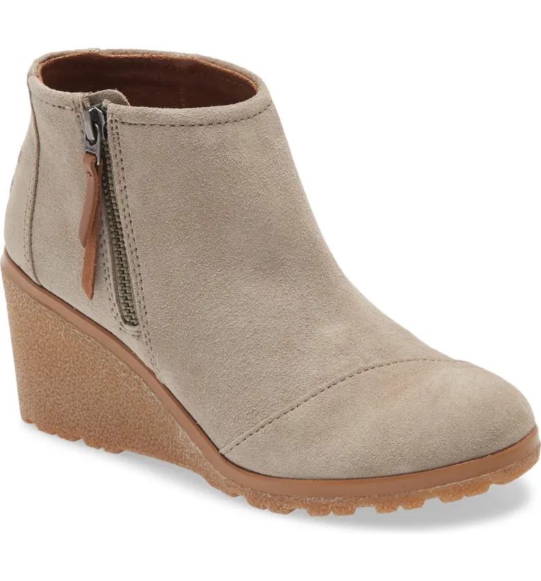 TOMS Avery Wedge Bootie_BROWN