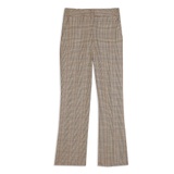 BROWN CHECK KICK FLARE TROUSERS