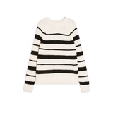 IVORY PLEATED BACK STRIPE KNITTED JUMPER